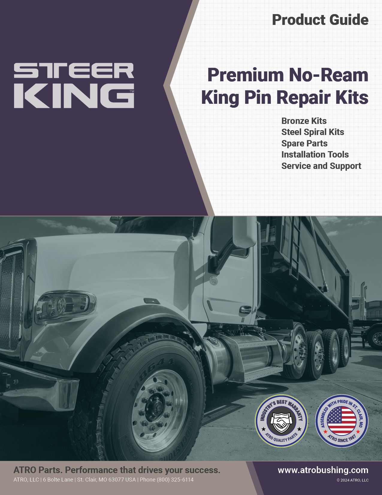 Steer King Premium NoReam King Pin Repair Kits ATRO